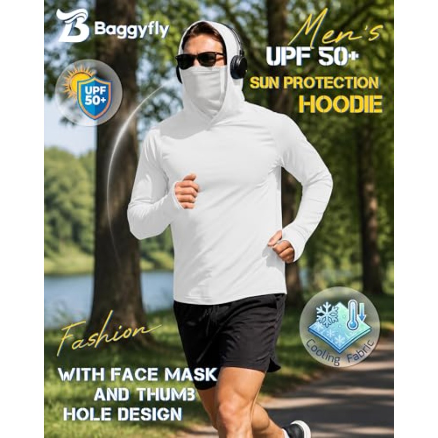 Men's UPF 50+ Sun Protection H – обзор и цена Fishing Hoodie