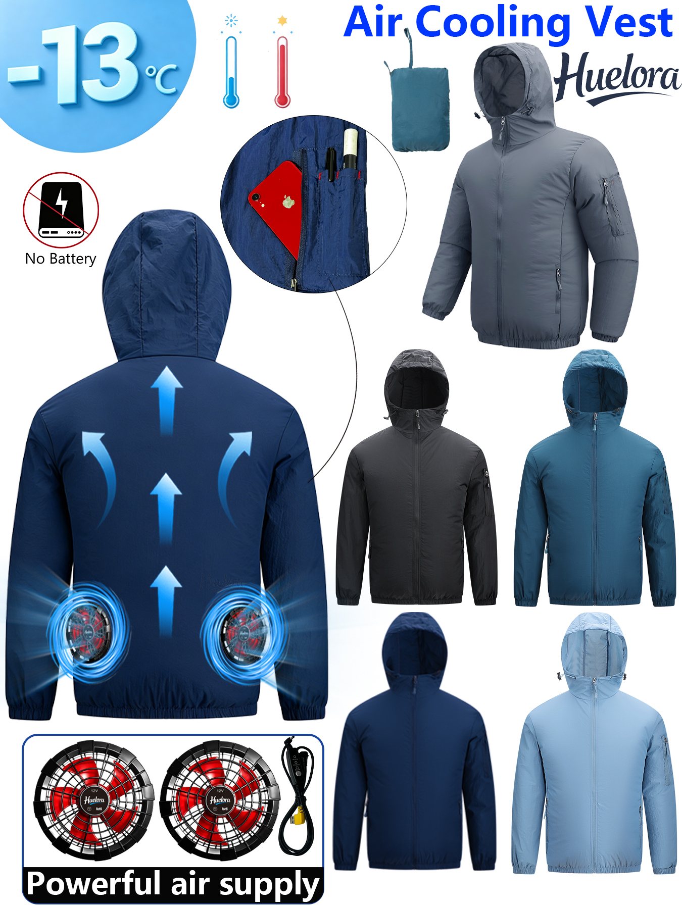Men's Hooded USB Cooling Jacke – обзор и цена Fishing Hoodie