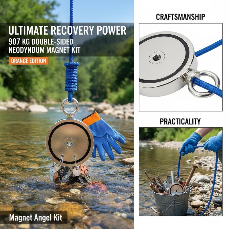 Magnet Fishing Kit, 2000 LBS/9 – обзор и цена Fishing Gloves